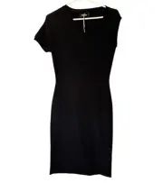 Dsquared 2 sheath dress asymmetric v neck textured knit black NEW W TAGS $1,000
