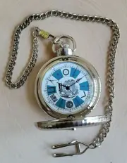 Freemason Pocket Watch Masonic Compass Mason Symbols Pocket Watch with Chain