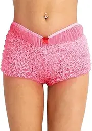 [RUNQHUI] Womens High Waisted Shorts Summer Ruffled Lace Trim Pettipants Bloomers Knickers Hot Panties