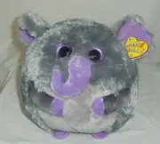 Thunder TY Beanie Ballz medium 8in grey plush Elephant ball MWMT 3 up new 38525