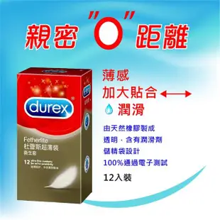 【Durex杜蕾斯】★超薄裝保險套12入/盒