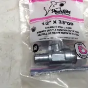 SharkBite 1/2 in. x 3/8 in. Stop Valve Straight Brass. New 23057LF