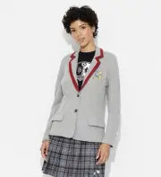 Women’s Target Exclusive Beetlejuice Astrid Graphic Blazer Heather Gray XL Cl38