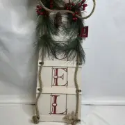 Christmas Sled Toboggan Noel Decor LARGE Pine Berries Nostalgic Kohl’s Tree