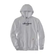 Carhartt Logo Graphic Sweatshirt With Cap Asphalt Heather Size 2XL