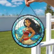 Princess Moana Glass Suncatcher, Disney Moana Suncatcher, Window Hangings