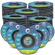 50 Pack 4 1/2" Flap Discs for Angle Grinder, T27 Zirconia Flap Discs 4 1/2 fo...