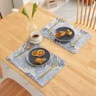 2Pcs Durable Double-sided Dacron Dining Mat Nordic Style Table Mat Home