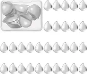 uxcell Fishing Lure Blades, 40 Pack 1" x 0.7" Fishing Spinner Baits Willowleaf Lures Spinners Making Part with Plastic Storage Box for Bait Accessories, Silver Tone