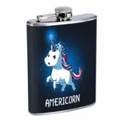 Americorn Em1 Flask 8oz Stainless Steel Hip Drinking Whiskey