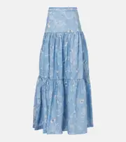 [Agua by Agua Bendita] Agua by Agua Bendita Anis Lymanopoda floral linen maxi skirt UK 10 blue