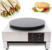 Electric Nonstick Crepe Pan,Pancake Machine with Spatula,3000W Electric Crepe Maker,400mm Diameter,50-300℃ Heating Plate Crepe for Eggs, Pancakes, Omelets and Quesadillas