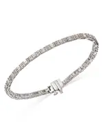 Bloomingdale's Fine Collection Diamond Round & Baguette Tennis Bracelet in 14K White Gold, 1.4 tcw