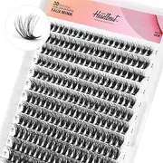 Lashes Clusters 40D 3D Fluffy 9mm-16mm Mixed DIY Individual Lashes D Curl Natural Faux Mink Eyelash Extension Happy Heartbeat(3D Black-D Curl, 40D-9-16)