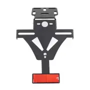 Black Adjustable Angle License Plate Frame Holder Bracket W/ Reflector For MT07