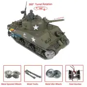 Henglong 1/16 7.0 Upgraded RC 3898 M4A3 Sherman Barrel Recoil 360°Turret Tank