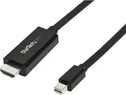 StarTech MDP2HDMM3MB Mini DisplayPort to HDMI Adapter Cable - mDP to HDMI Adapter with Built-in Cable - Black - 3 m (10 ft.) - Ultra HD 4K 30Hz, Black