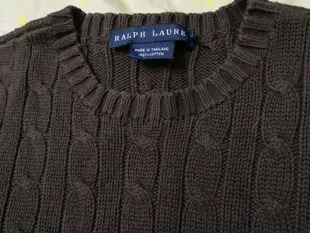 已售~Polo RALPH LAUREN~  100% cotton 咖啡色針織衫  毛衣