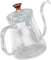 Ciieeo Glass Transparent Coffee Pot Hand Brewing Kettle for Coffee Tea Water Elegant Long Spout Design for Home Office Use Multi Functional Glass Container
