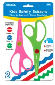 Bazic Kid's Safety Scissors (2-Pack) 5 1/2" Arts Crafts & School