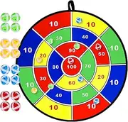 InfiOne Kids Dart Board Game Set - 29 Inches, Multicolor Dartboard with 16 Stick Balls, Summer Indoor Outdoor Toys Games for Kids Ages 4-8, Includes Dartboard, 16 Darts, Mounting Hardware