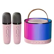 Karaoke Machine with 2 Microphones, Portable Bluetooth Speaker J6U48523