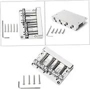 HAMPPLIES Vintage Style Bass Bridge for String Jazz Guitar Height Top Load Design with Screws and Wrench Chrome Finish for Electric Bass Guitar Upgrades