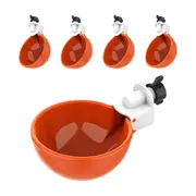 Automatic Chicken Water Cup Set of 5 - Chicken Water Feeder Suitable for Chickens, Duck, Goose, Turkey and Bunny - Poultry Water Feeder Kit