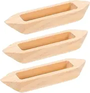 Abaodam 3pcs Micro Landscape Boat Ornaments Tiny Sailboat Figurines Beach Micro Landscape Mini Wood Boats Boat Mini Figurines Boat Figures Miniature Boat Fishing Boat Wooden Khaki