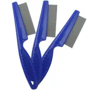 Flea Combs & Lice Combs for Dogs and Cats, Fine Tooth 3-Pc, Blue