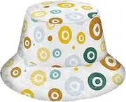 [FRODOTGV] Brown Polka Dots Contemporary Womens Winter Faux Fur Bucket Hat Soft Furry Bucket Hats Fisherman Caps for Women Men (User), Brown Polka Dots Contemporary, One Size