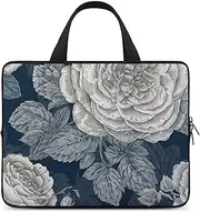 [FHPCE] Laptop Shoulder Bag Laptop Bag Computer Bag Rose Floral Pattern Messenger Bag for Unisex, Rose Floral Pattern, 10inch
