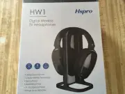 Hspro HW1 Digital Wireless TV Headphones Stereo 100ft Range 2.4GHz RF and Dock