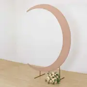 7.5 ft NUDE Fitted Spandex Half Crescent Moon Arch BACKDROP STAND Cover Wedding
