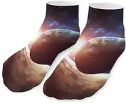 [QMNVBDS] Planets in Space Background Socks Ankle Length Socks Casual Short Socks for Women Men Low Cut Sports Socks Running Socks No Show Socks Ankle Socks Athletic Socks Workout Socks, Style, One Size