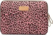 [XSKN] Pink 15 Inch Leopard Spot Canvas Fabric Zipper Laptop Sleeve for HP Samsung Dell Acer Asus Lenovo Sony Toshiba MacBook Air/Pro (15 inch, for 15.6 inch Laptop)