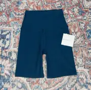 Beyond Yoga Spacedye High Waisted 7” Biker Shorts Stellar Blue Heather SZ XS NWT