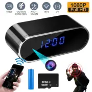 1080P WIFI Wireless Mini Clock Camera Time Alarm Watch Security Night Vision Mot