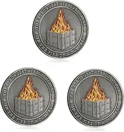 Dumpster Fire Challenge Coin - Dumpster Fire Desk Coin Accessories -Employee Appreciation Medallion for Staff Appreciation, Farewell & Going Away Gifts (3 Antique Nickel)