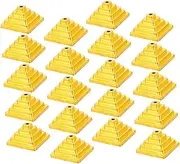 KALLORY 50 Pcs Hand Flag Base Office Desk Flag Stand Desk Mini Flag Holder Tabletop Flag Holder Mini Flag Stand for Desk Mini Flag Stand for Decoration Desk Flag Holder Plastic Golden