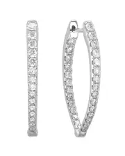 Sabrina Designs 14K 1.12 ct. tw. Diamond Inside Out Oval Hoops