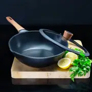Premium Non-Stick Diamond Earth™ Wok + Glass Lid - 30cm