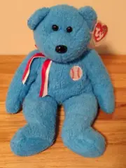 Ty Beanie Buddies "Addison" Baseball Bear Plush Stuffed Toy 2002 (DSLRT03K)