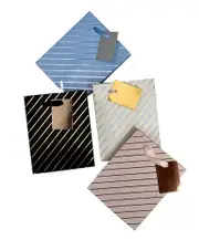 bulk 24 Small Foil Stripe Gift Bag Assort Present 11x14cm