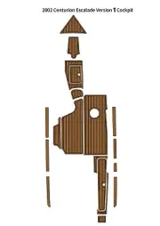 2002 Centurion Escalade Version 1 Cockpit Pad Boat EVA Foam Teak Deck Flooring