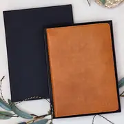 Personalised Tan A5 Leather Notebook Holder