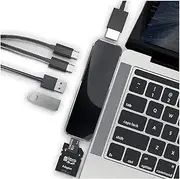 7-in-1 USB Type C Hub Adapter with 4K HDMI, SD/TF Card Reader, USB 3.0, Type-C 3.1, 8K Thunderbolt 3 Female for MacBook Pro 2016/2017/2018