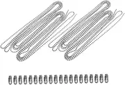 ARTSEWPLY 2 Sets Bead Chain Silver Necklace Chains Beads Ring Sizer Double Necklace Clasp Fan Carabiner Charm Roller Dog Tag Chain Spinner Jewelry Men Necklace Chain Crimp Stainless Steel