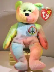 Ty Beanie Baby Peace NO # Tush, NON-Mint Tag w/Tag Protector, Tag Error #PB289
