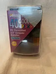Vintage 40 Memorex Cool Disk 3.5 Inch PC Formatted High Density Floppy Disks